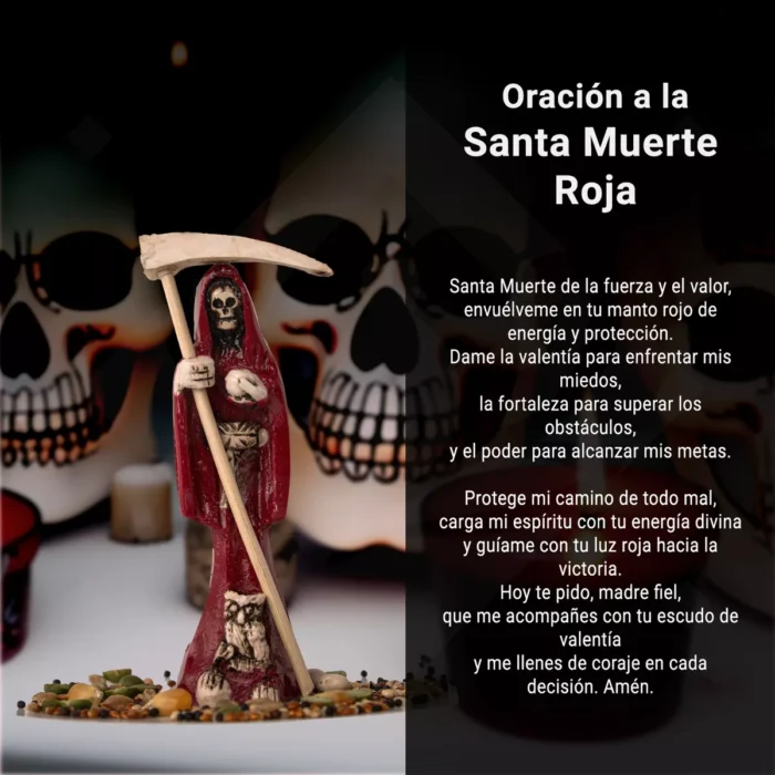 Santa Muerte Flaquita 10 Cm Resina Natural 29