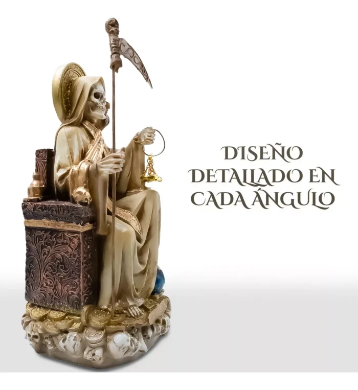 Santa Muerte Hueso Suprema Sentada Buho Curada Libro 1