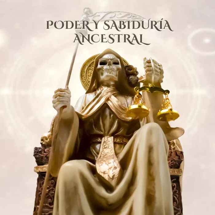 Santa Muerte Hueso Suprema Sentada Buho Curada Libro 5