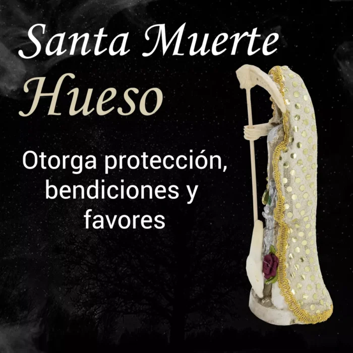 Santa Muerte Hueso Vestida 30cm Proteccion Paz Y Abundancia 1