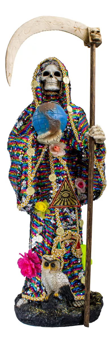 Santa Muerte vestida 70cm + biblia