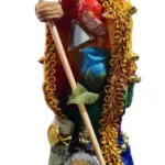 santa muerte negra 30 cm figura vestida curada con 7 potencias para protección total