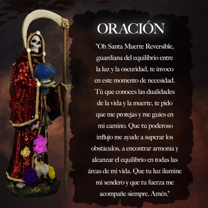 Santa Muerte Reversible 120 Cm Vestida Manto Magico 5
