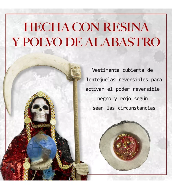 Santa Muerte Reversible 120 Cm Vestida Manto Magico 7