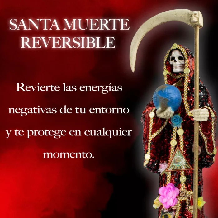Santa Muerte Reversible 70 Cm Manto Magico Y Libro 1