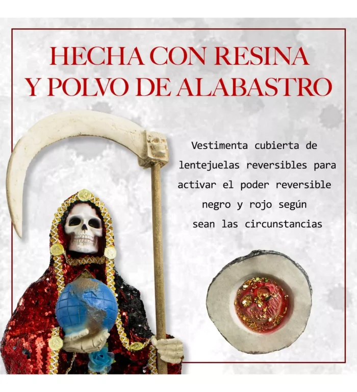 Santa Muerte Reversible 70 Cm Manto Magico Y Libro 7