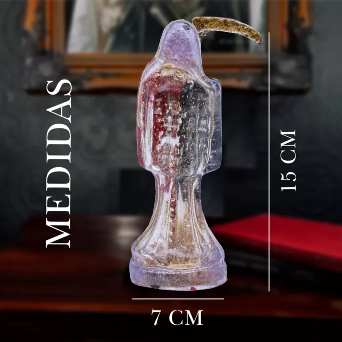 Santa Muerte Reversible Mineral 15cm Resina Curada Libro 1