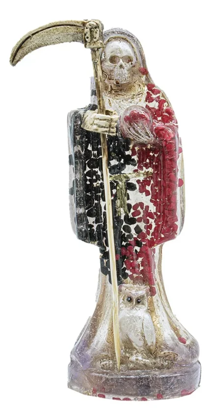 Santa Muerte Reversible Transparente 30 Cm + Libro