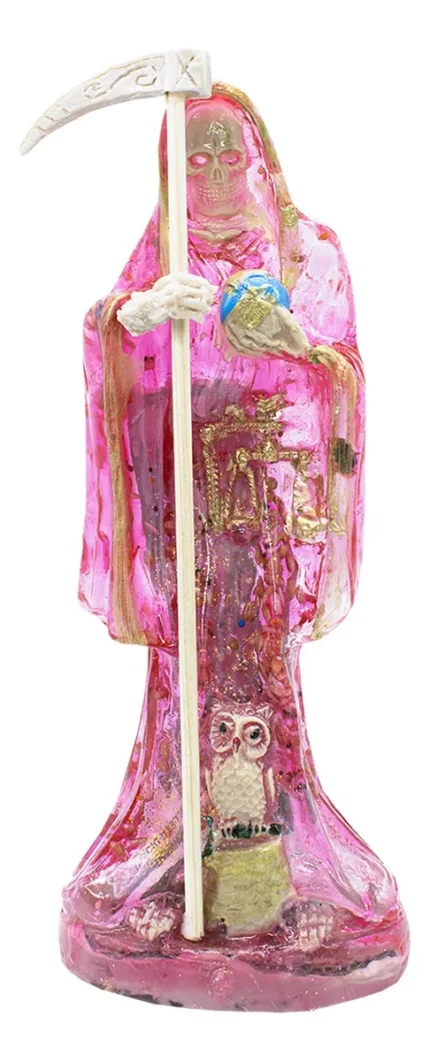 Santa Muerte Transparente de 15cm +biblia