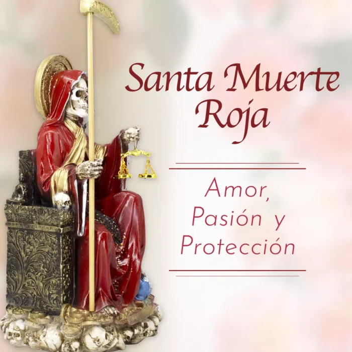 Santa Muerte Suprema Roja Buho 30 Cm Curadalibro 1