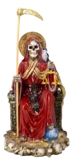 santa muerte suprema roja búho figura sentada curada 30 cm amor protección justicia espiritual