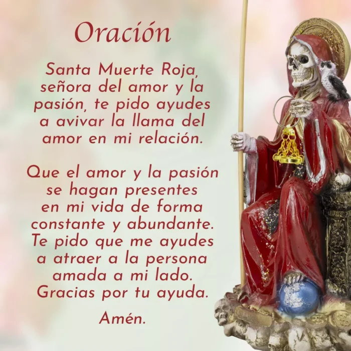 Santa Muerte Suprema Roja Buho 30 Cm Curadalibro 7