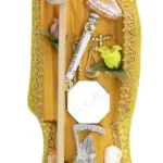 santa muerte amarilla 24 cm figura vestida éxito dinero limpio abundancia