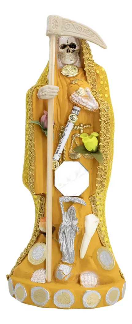 Santa Muerte Vestida Amarilla 24 Cm
