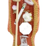 santa muerte naranja 15 cm figura vestida energía ritual caminos abiertos