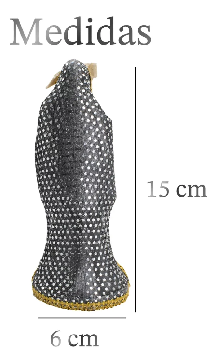 Santa Muerte Vestida Plateada 15 Cm Exito Y Abundancialibro 1