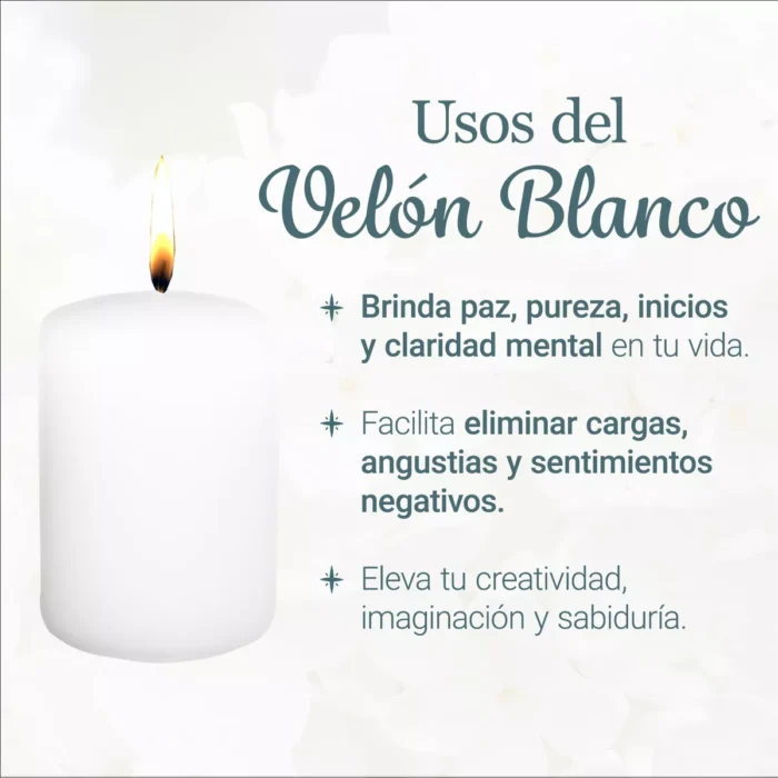 Vela Blanca Velon Blanco 10 Cm m Limpias Y Armonizaciones 1