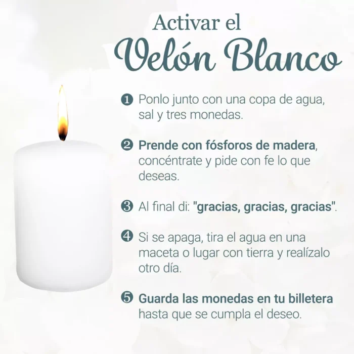 Vela Blanca Velon Blanco 10 Cm m Limpias Y Armonizaciones 2