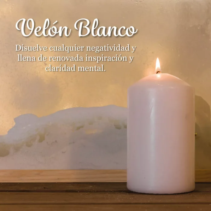 Vela Blanca Velon Blanco 10 Cm m Limpias Y Armonizaciones Fragancia Neutro Velon Mediano 1