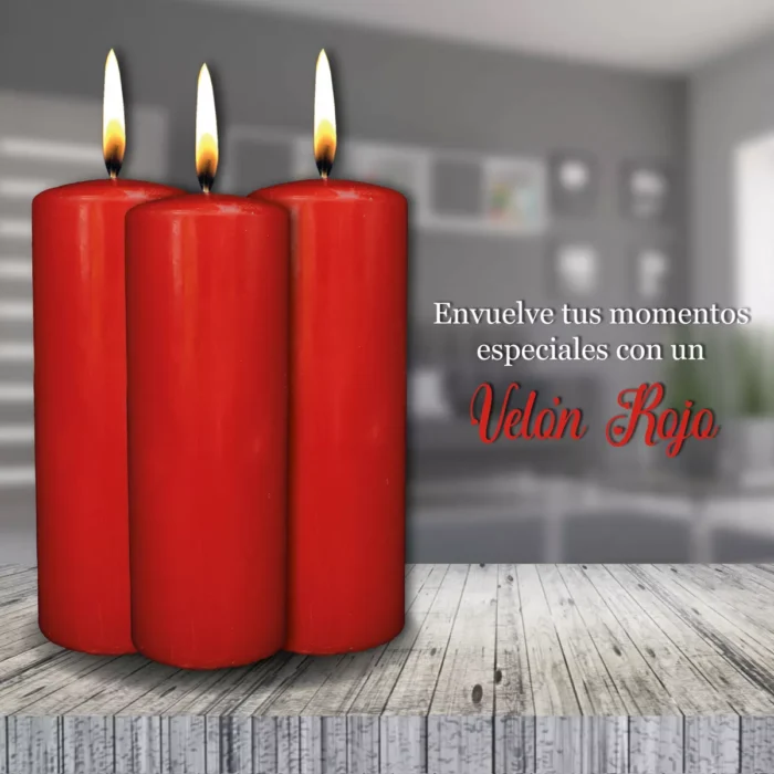 Vela Velon Cirio Rojo 19 Cm g Limpias Amarres Amor 5