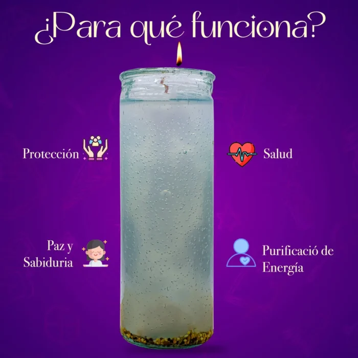 Veladora Gel Santa Muerte Blanca Paz Y Armonia 1