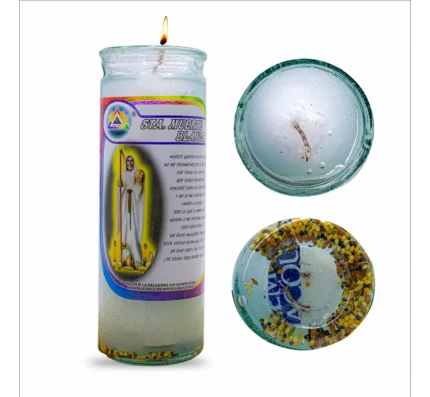 Veladora Gel Santa Muerte Blanca Paz Y Armonía