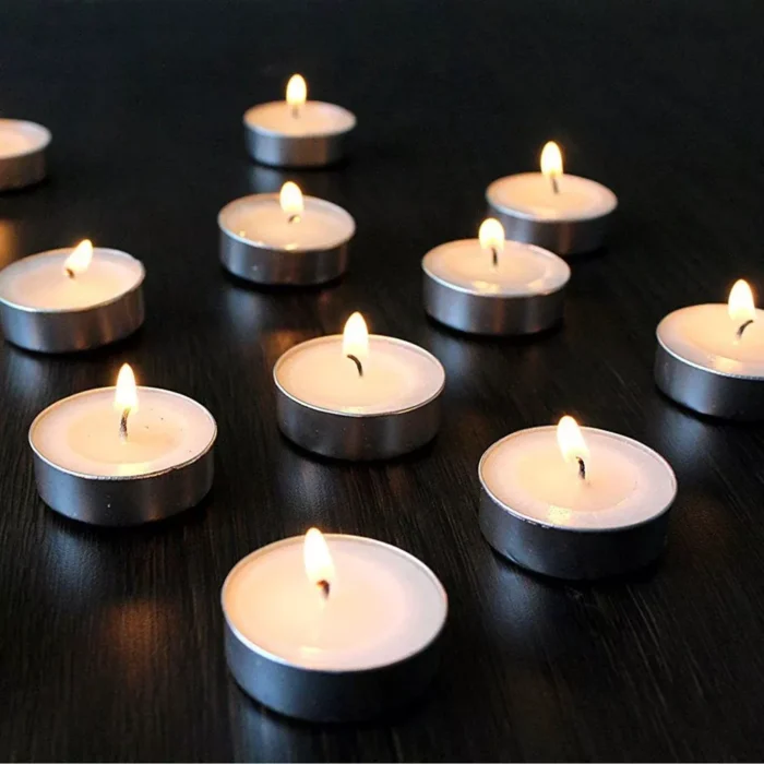 Velas Tealights Blancas Flotantes Cubierta De Lamina 50 Pzs 7