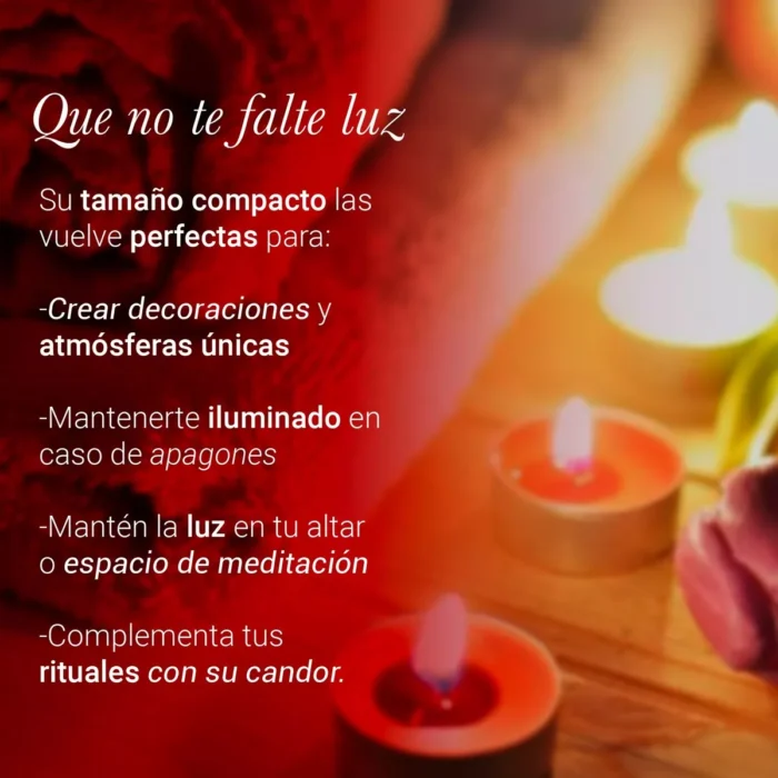 Velas Tealights Rojas Flotantes Cubierta De Lamina 50 Pzs 3