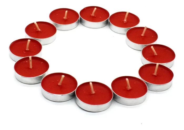 Velas Tealights Rojas Flotantes Cubierta De Lamina 50 Pzs 4