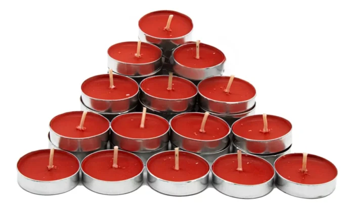 Velas tealights flotantes – pack de 50 piezas con lámina metálica