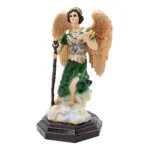 Arcangel San Rafael Angel Escultura 35 Cm Ojo De Vidrio.