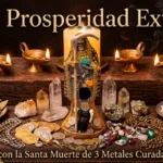 Atrae prosperidad extrema con la Santa Muerte de 3 Metales Curada