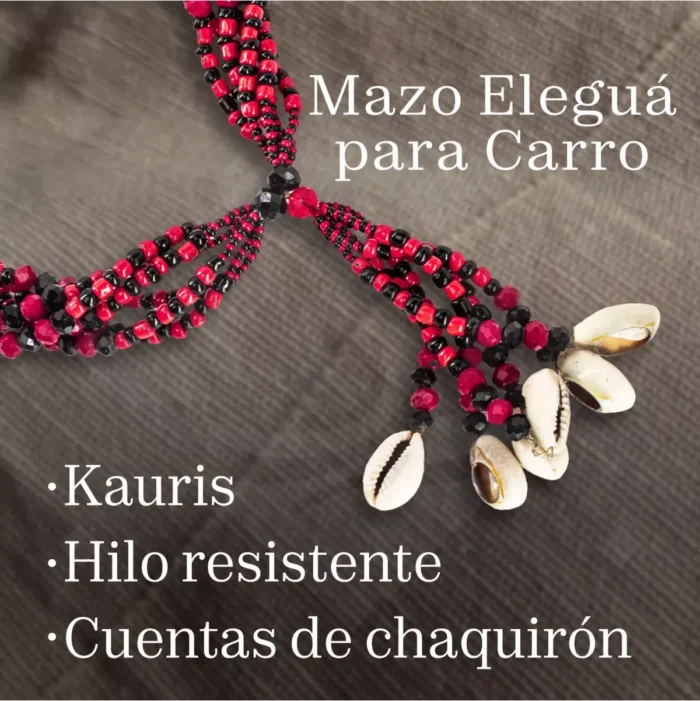 Mazo Elegguá carro 47 cm, collar ritual 6 hilos - Image 4