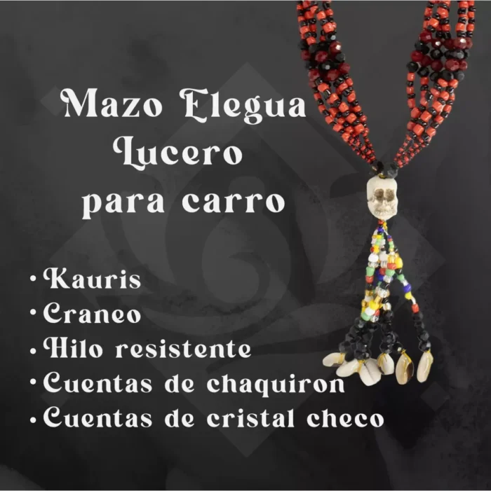 Collar de Eleguá protector 47 cm, mazo lucero y carro - Image 4