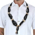 Collar Rosario Mazo Santa Muerte Negra 12 Hilos 64 Cm - Image 3