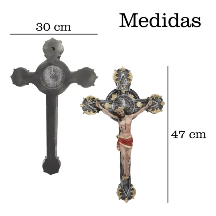 Crucifijo San Benito 47x30 cm, protección espiritual para hogar - Image 4