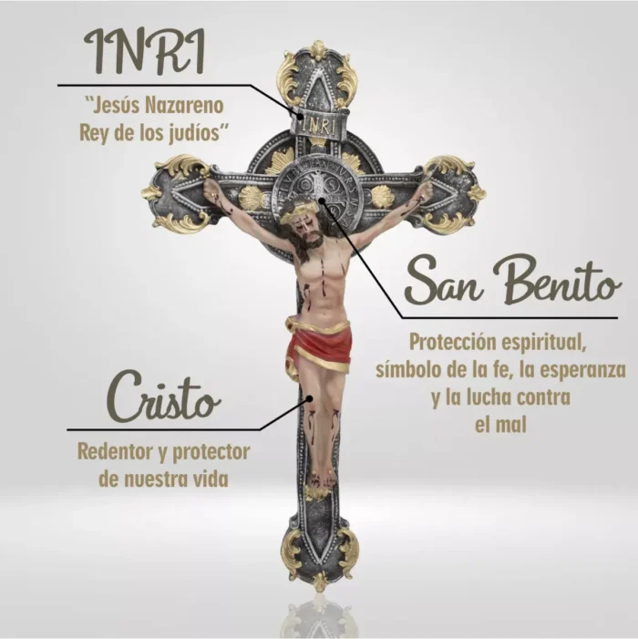 Crucifijo San Benito 47x30 cm, protección espiritual para hogar - Image 5