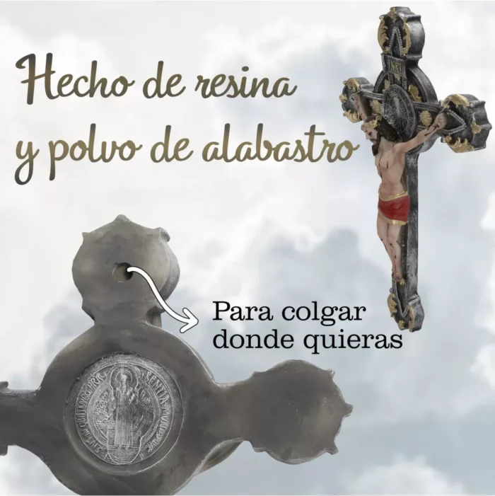 Crucifijo San Benito 47x30 cm, protección espiritual para hogar - Image 7