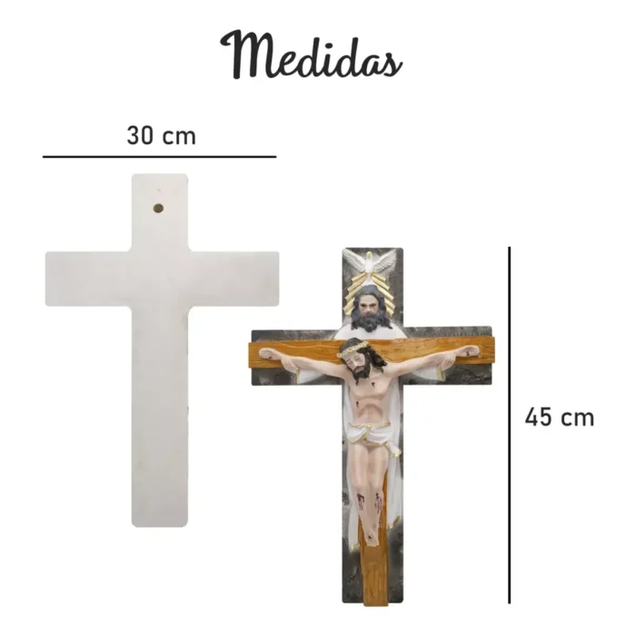 Crucifijo Santísima Trinidad 45 cm, símbolo de fe y protección - Image 6
