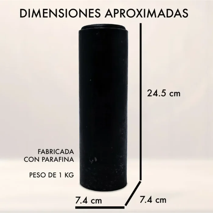 Velón negro para cortar trabajos, parafina aromática ritual - Image 2