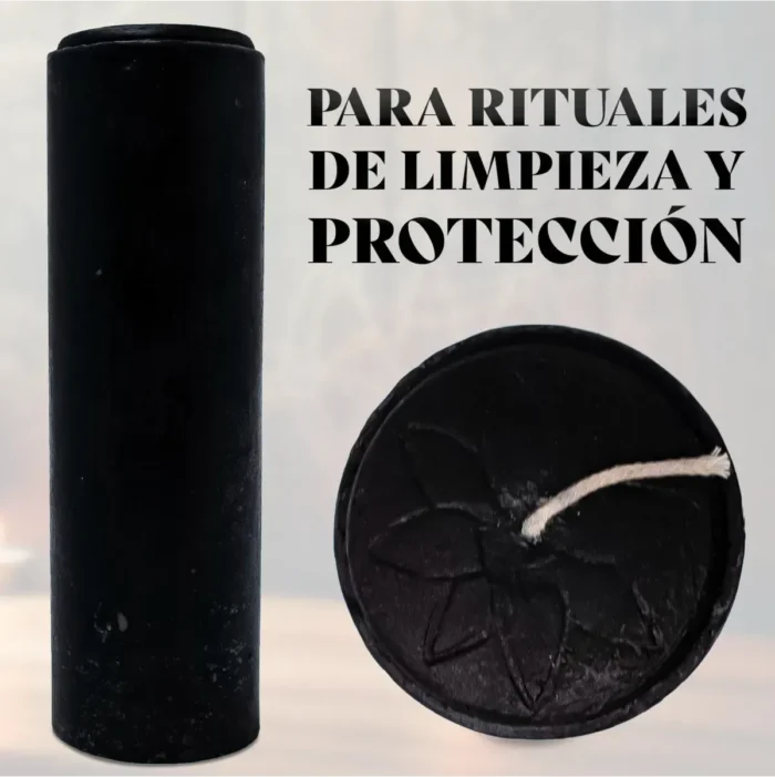 Velón negro para cortar trabajos, parafina aromática ritual - Image 4