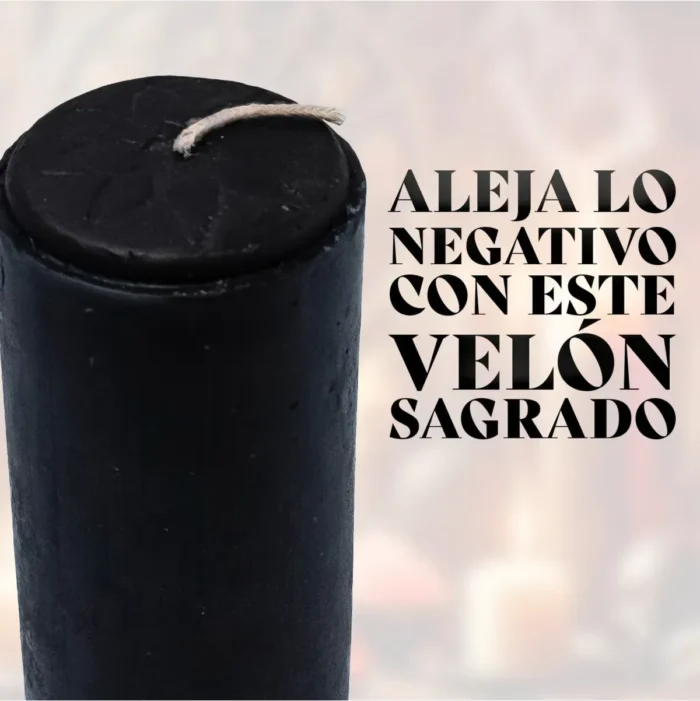 Velón negro para cortar trabajos, parafina aromática ritual - Image 6