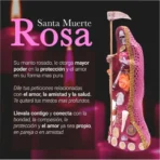 Santa Muerte Rosa 24 cm, amor y armonía espiritual vestida - Image 5