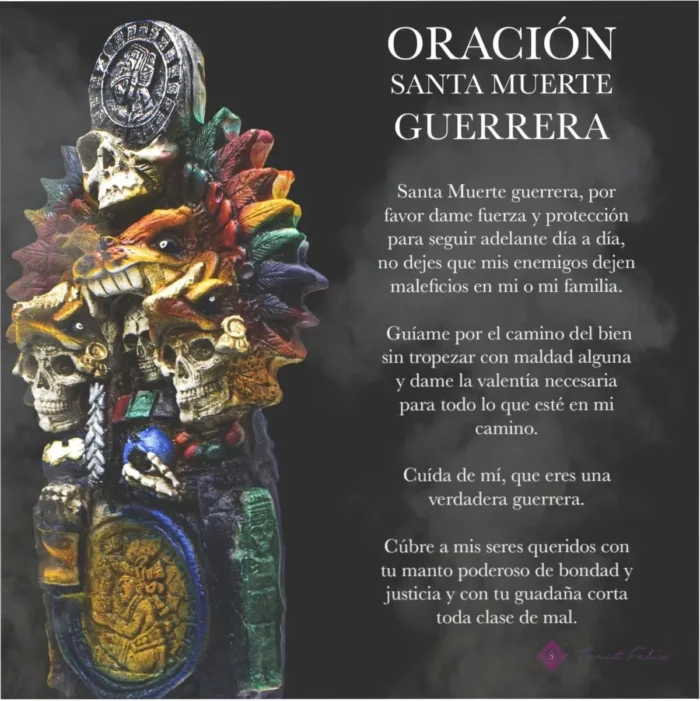 Santa Muerte Azteca Jaguar, corte y poder ancestral 30 cm - Image 4