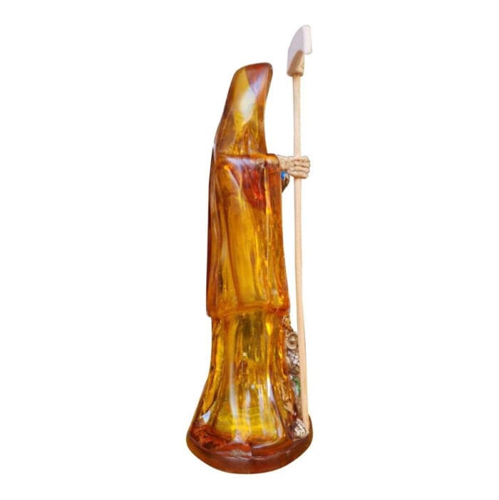 Santa Muerte Ámbar Transparente 30Cm +Libro Sanación Y Salud - Image 3