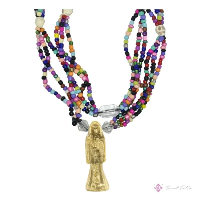 Mazo Santa Muerte Dorada, abundancia y protección curado - Image 3