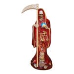 Santa Muerte Roja Transparente 30Cm +Libro Sanación Y Salud
