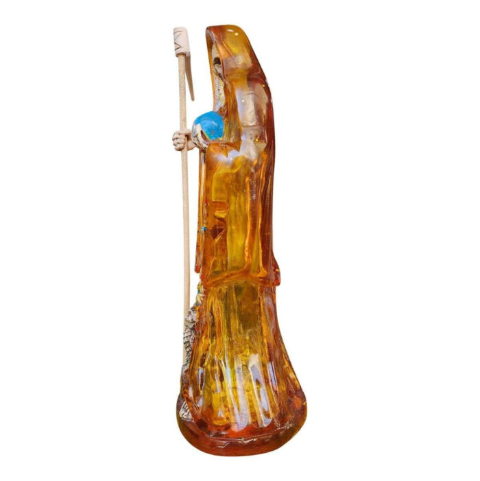 Santa Muerte Ámbar Transparente 30Cm +Libro Sanación Y Salud - Image 2