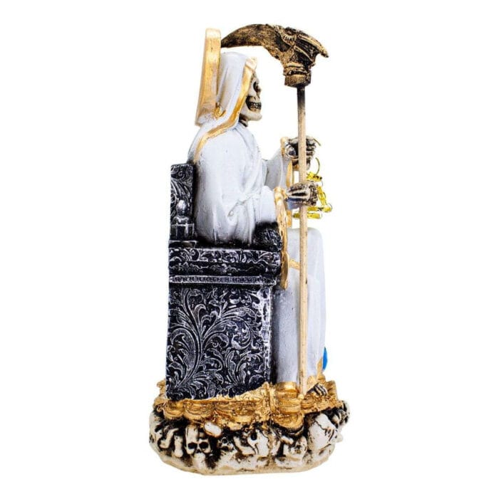 Santa Muerte Blanca Suprema Paz Armonia 30 Cm Curada + Libro - Image 3
