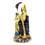 Santa Muerte Dorada Suprema Sentada 30 Cm Curada + Libro - Image 3